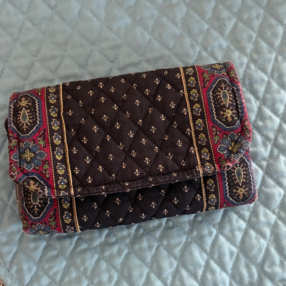 Vera Bradley Black and Red Quilted Clutch